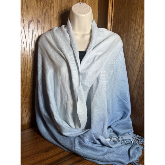 MARY KAY Scarf WRAP BLANKET SCARF SHAWL VISCOSE SOFT 28" X 80" Lightweight Blue - Picture 8 of 9